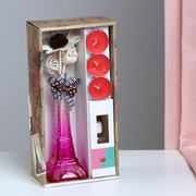  Набор подарочный "Париж": ваза,свечи,аромамасло клубника, "Богатство Аромата" (4355346) 