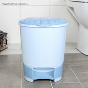  Ведро для мусора, 10 л, с педалью, цвет голубой (586925) 