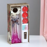  Набор подарочный "Париж": ваза,свечи,аромамасло роза,декор, "Богатство Аромата" (4355331) 