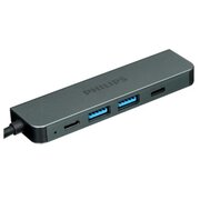  Разветвитель Philips SWV6115G/59 USBС-HDMI+USB+PD 5в1 длина кабеля 10см 