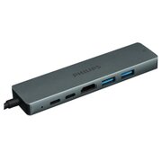  Разветвитель Philips SWV6116G/59 USB С-HDMI+USB A+USB C+LAN 6в1 длина кабеля 10см 