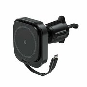  АЗУ ACEFAST D32 Magnetic Wireless Charging Car Holder With Retractable Cable For Air Vent Black 