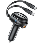  АЗУ ACEFAST AF-B13-BK 53W 2-in-1 USB-A/2*USB-C car charger with retractable cable Black 
