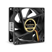  Вентилятор Exegate 12В DC ExtraSilent ES08025S3P EX297043RUS (80x80x25 мм, Sleeve bearing (подшипник скольжения), 3pin, 2100RPM, 21dBA) 