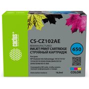  Картридж струйный Cactus CS-CZ102AE № 650 многоцветный (18мл) для HP 1015/1515/1516/2515/2545/2546/2645/3515/3545/3546/4515 