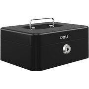  Ящик для денег Deli ET500 90x200x160 черный металл 1.2кг 