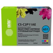  Картридж струйный Cactus CS-C2P11AE № 651 многоцветный (18мл) для HP 5575/5645 OJ 202/252 
