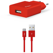  СЗУ TTEC 2SCS20CK SmartCharger Travel Charger 2.1A Type-C Cable Red 