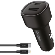  СЗУ TTEC 2CKP02LS SmartCharger Duo PD 48W Vehicle Fast Charger USB-C+USB-A With USB-C-Lightning Cable Black 