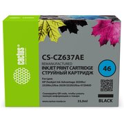  Картридж струйный Cactus CS-CZ637AE № 46 черный (33мл) для HP DJ IA 2020hc/2520hc;Ultra 2029/2529;Ultra 4729AIO 
