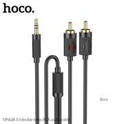  Аудиокабель HOCO UPA28 3.5 double lotus RCA черный 