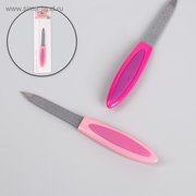  Пилка металлическая для ногтей, прорезиненная ручка, 12 см, на блистере, цвет МИКС (1340602) 