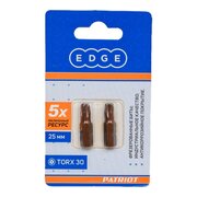  Бита EDGE by PATRIOT 818010022 T30 длина 25мм, 2шт в блистере 