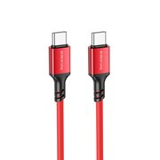  Дата-кабель BOROFONE BX83 Type-C to Type-C Famous 60W silicone красный 