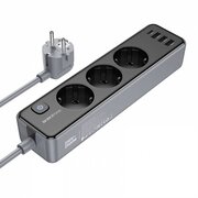  Сетевой фильтр BOROFONE BAC8 Power 3-position socket (1C3A) L-2M черный 