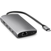  Док-станция Satechi USB-C Multiport Adapter 8K With Ethernet V3 (ST-P8KEM) Серый космос 