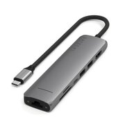  Док-станция Satechi 7-in-1 USB-C Slim Multiport Adapter with Ethernet (ST-P7SM) Серый 