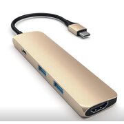  Док-станция Satechi Aluminum Type-C Slim Multi-Port Adapter 4K (ST-CMAG) Золотистый 