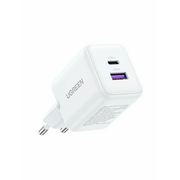  Зарядное утройство UGREEN X516 (65015) 30W 2-Port USB-C&USB-A GaN Fast Charger EU White 