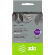  Картридж ленточный Cactus CS-TZE325 TZE-325 белый на черном 9x8 для Brother 1010/1280/1280VP/2700VP 