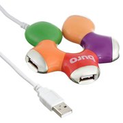  Разветвитель USB 2.0 Buro BU-HUB4-0.5-U2.0-Flower 4порт. разноцветный 