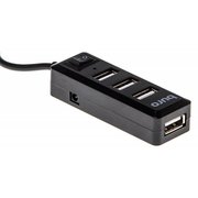 Разветвитель USB 2.0 Buro BU-HUB4-0.5L-U2.0 4порт. черный 