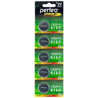  Батарейка Perfeo CR2016/5BL Lithium Cell 