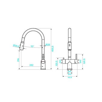  Смеситель для кухни KUCHENSTERN Brunn-FS 751SS80 нерж 