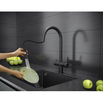  Смеситель для кухни KUCHENSTERN Brunn-FS 751BL80 черный 