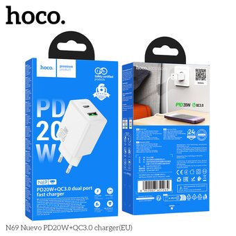  СЗУ HOCO N69 Nuevo PD20W+QC3.0 белый 