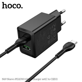  СЗУ HOCO N69 Nuevo PD20W+QC3.0 C to C черный 