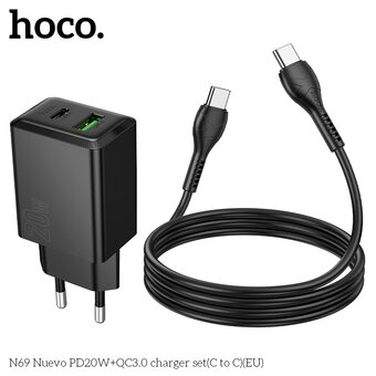  СЗУ HOCO N69 Nuevo PD20W+QC3.0 C to C черный 