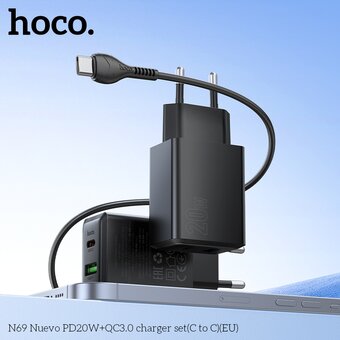  СЗУ HOCO N69 Nuevo PD20W+QC3.0 C to C черный 