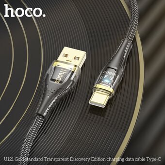  Дата-кабель HOCO U121 Gold standard Transparent Discovery Edition Type-C черный 