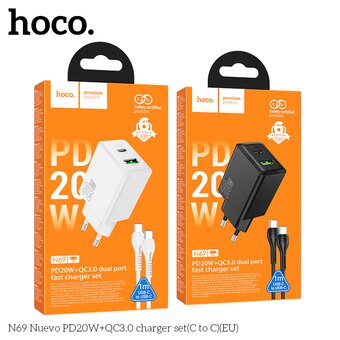  СЗУ HOCO N69 Nuevo PD20W+QC3.0 C to C черный 