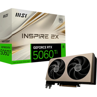 Видеокарта MSI RTX5060Ti Inspire 2X OC 16GB (RTX 5060 Ti 16G Inspire 2X OC) GDDR7 128bit 3xDP HDMI 2Fan RTL 