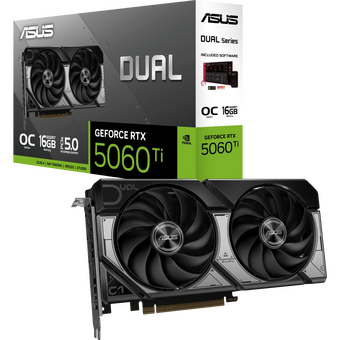  Видеокарта ASUS GeForce RTX 5060 Ti 16GB GDDR7 Dual OC Edition (Dual-RTX5060TI-O16G) (90YV0MH0-M0NA00) 