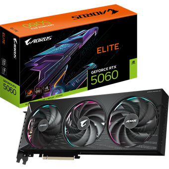  Видеокарта Gigabyte RTX5060 Elite 8GB (GV-N5060AORUS E-8GD) GDDR7 128bit 3xDP HDMI 3Fan RTL 