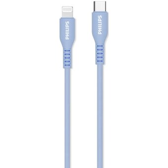  Кабель Philips DLC8631V/74 MFI силиконовый USB C-USB C 18W 1.2м синий 