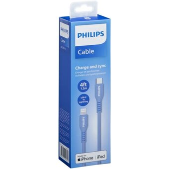  Кабель Philips DLC8631V/74 MFI силиконовый USB C-USB C 18W 1.2м синий 