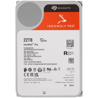  HDD Seagate NAS Ironwolf Pro (ST22000NT001) 512E SATA-III 22TB (7200rpm) 512Mb 3.5" 