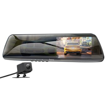  УЦ Видеорегистратор HOCO DV4 4.5-inch rearview mirror driving recorder dual-channel серый (плохая упаковка) 