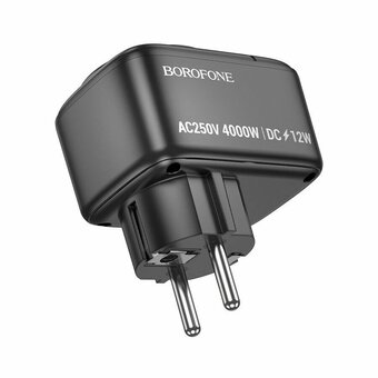  УЦ Переходник сетевой BOROFONE BAC14 Wide 1-socket wall outlet (1C2A) черный (плохая упаковка) 