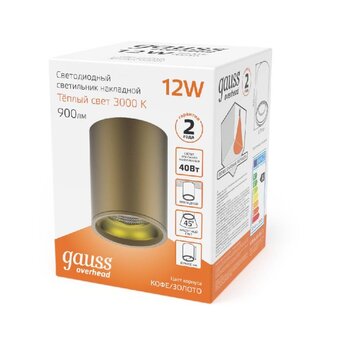  Светильник GAUSS Overhead HD001 12 Вт, коричневый 