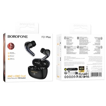  Наушники bluetooth BOROFONE FQ1 Plus Shine ANC+ENC Noise Reduction wireless черный 