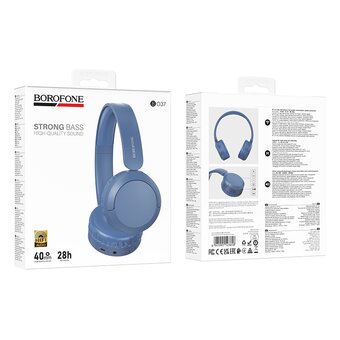  Наушники bluetooth BOROFONE BO37 Marvellous голубой 