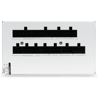  Блок питания HSPD HSK-850GF-WH 850W 80+ Gold (ATX, 3.1, PCIe 5.1, Full modular, 1x24(20+4)pin mesh 550mm, 2xCPU 8(4+4)pin 700mm, 2xPCIe*2 8(6+2)pin 60 