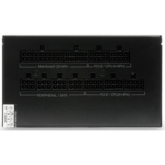  Блок питания HSPD HSK-850GF-BK 850W 80+ Gold (ATX, 2.52, Full modular, 1x24(20+4)pin mesh 550mm, 1xCPU*2 8(4+4)pin 650+150mm, 2xPCIe*2 8(6+2)pin 