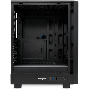  Корпус HSPD M510 (M510-TGBK), без БП, Mesh Mid Tower, Black, TG, 0.5 SPCC, no fans ATX, mITX 180/280/160mm 1x2.5", 7xPCI 1xUSB-A 3.0, 1.0 517x 