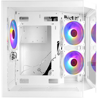  Корпус Ginzzu V290 White 3*Fan 12LD4 